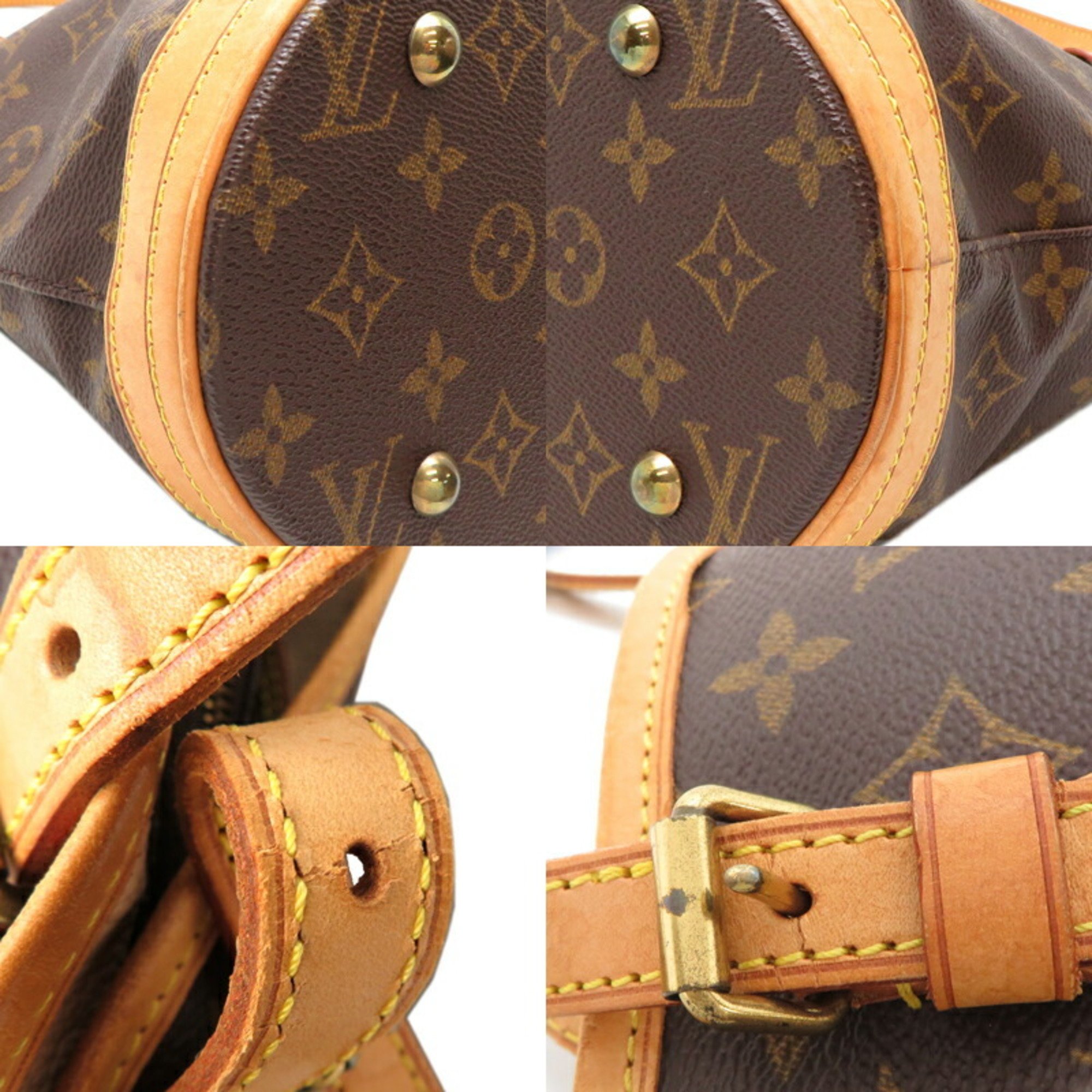 Louis Vuitton Petit Bucket PM Women's Shoulder Bag M42238 Monogram Brown