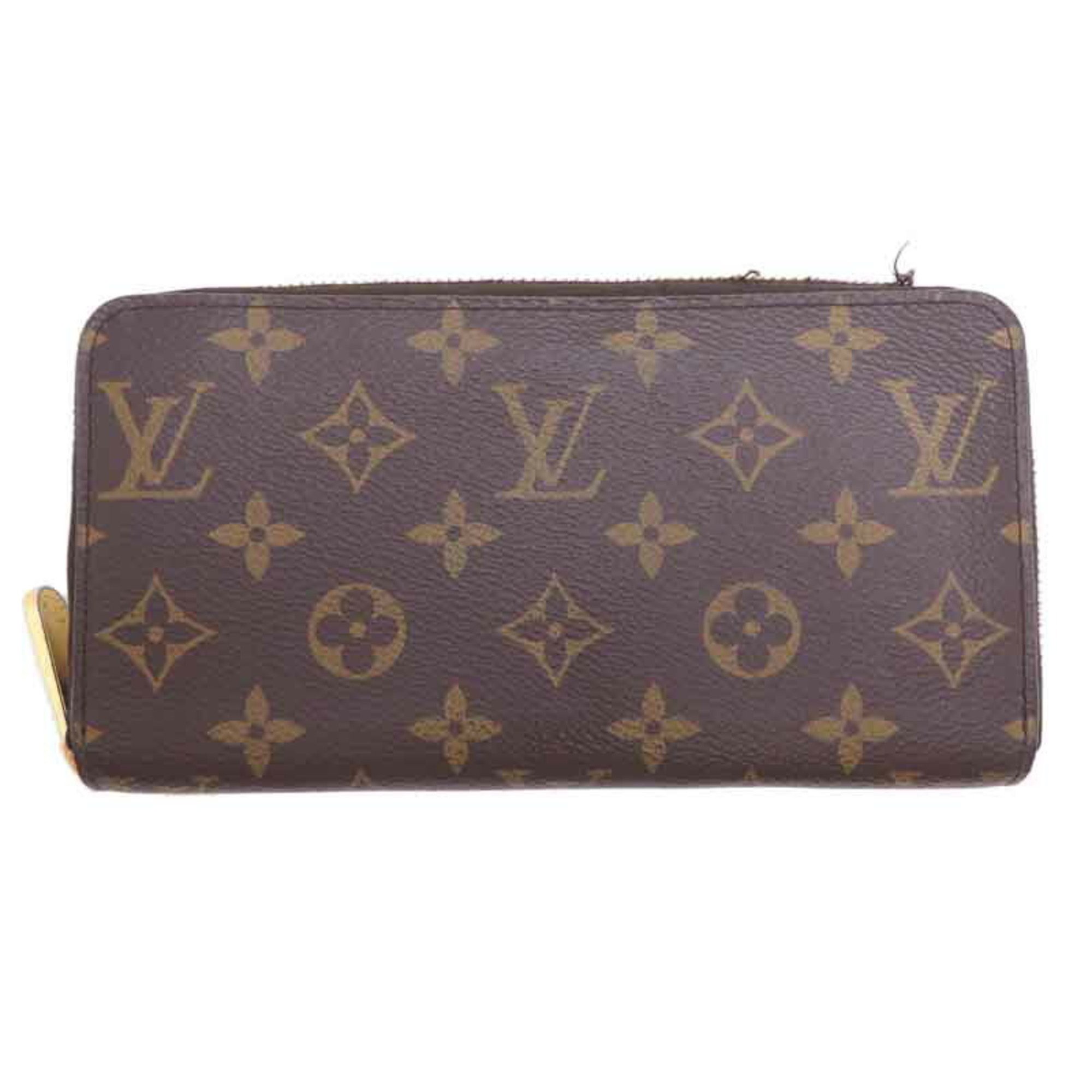 Louis Vuitton Zippy Wallet, torn, pet odor, ladies and men's long wallet M42616 Monogram Brown