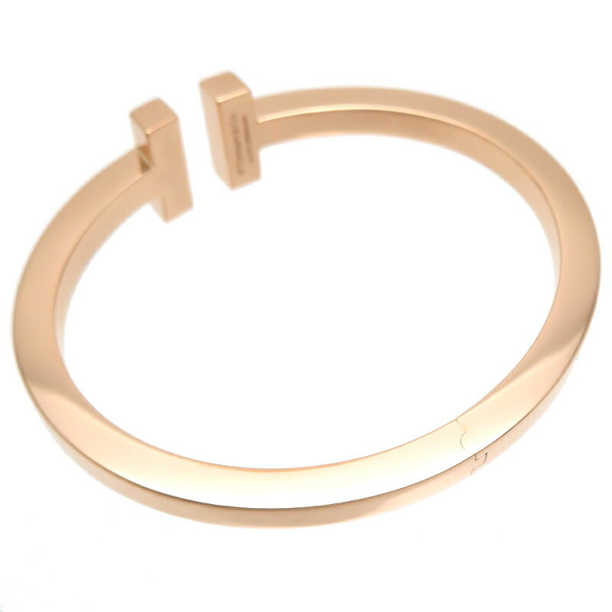 Tiffany #L T Square Ladies Bracelet 750 Pink Gold