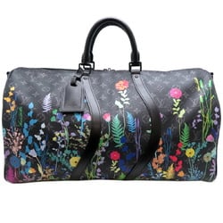 Louis Vuitton Keepall Bandouliere 50 Floral Print Women's Boston Bag M45062 Monogram Eclipse Black