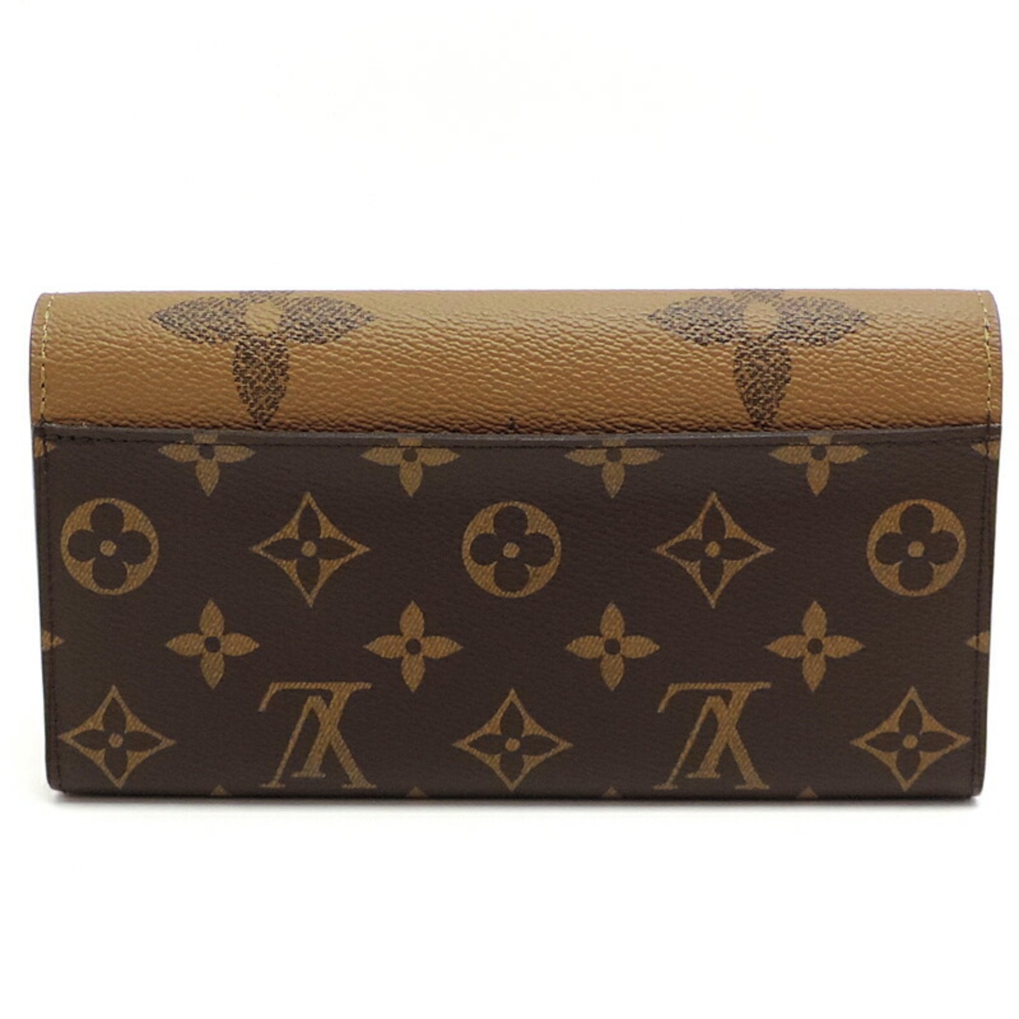 Louis Vuitton Portefeuille Sarah Women's and Men's Long Wallet M80726 Monogram Giant Reverse Brown