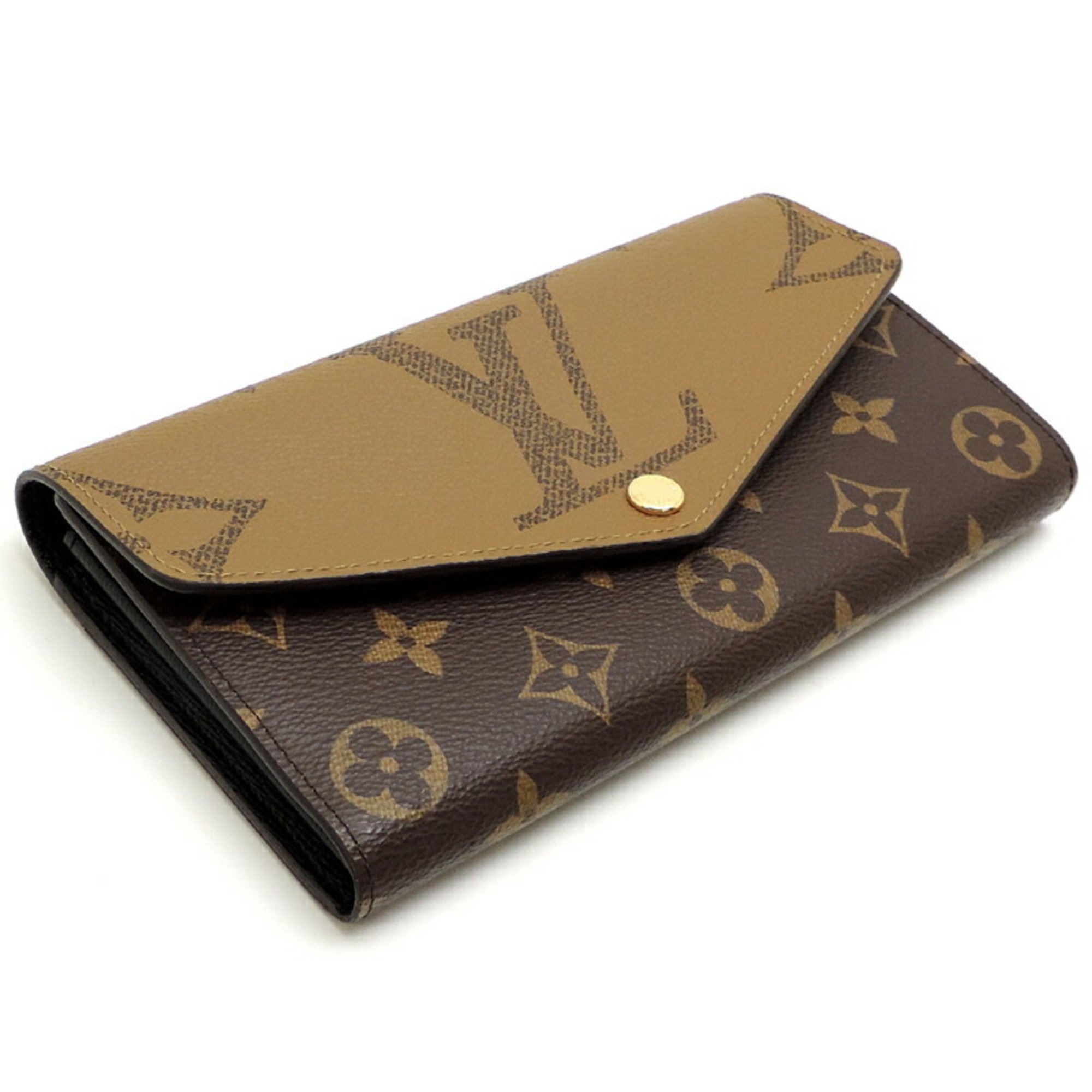 Louis Vuitton Portefeuille Sarah Women's and Men's Long Wallet M80726 Monogram Giant Reverse Brown