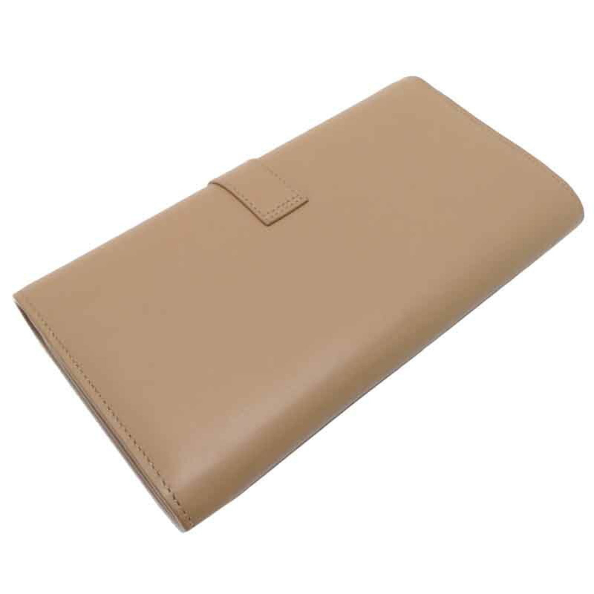 Yves Saint Laurent Large Flap Wallet Women's Long Leather Beige