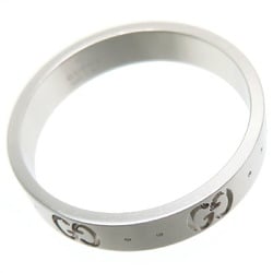 Gucci Icon Men's Ring, 750 White Gold, Size 19