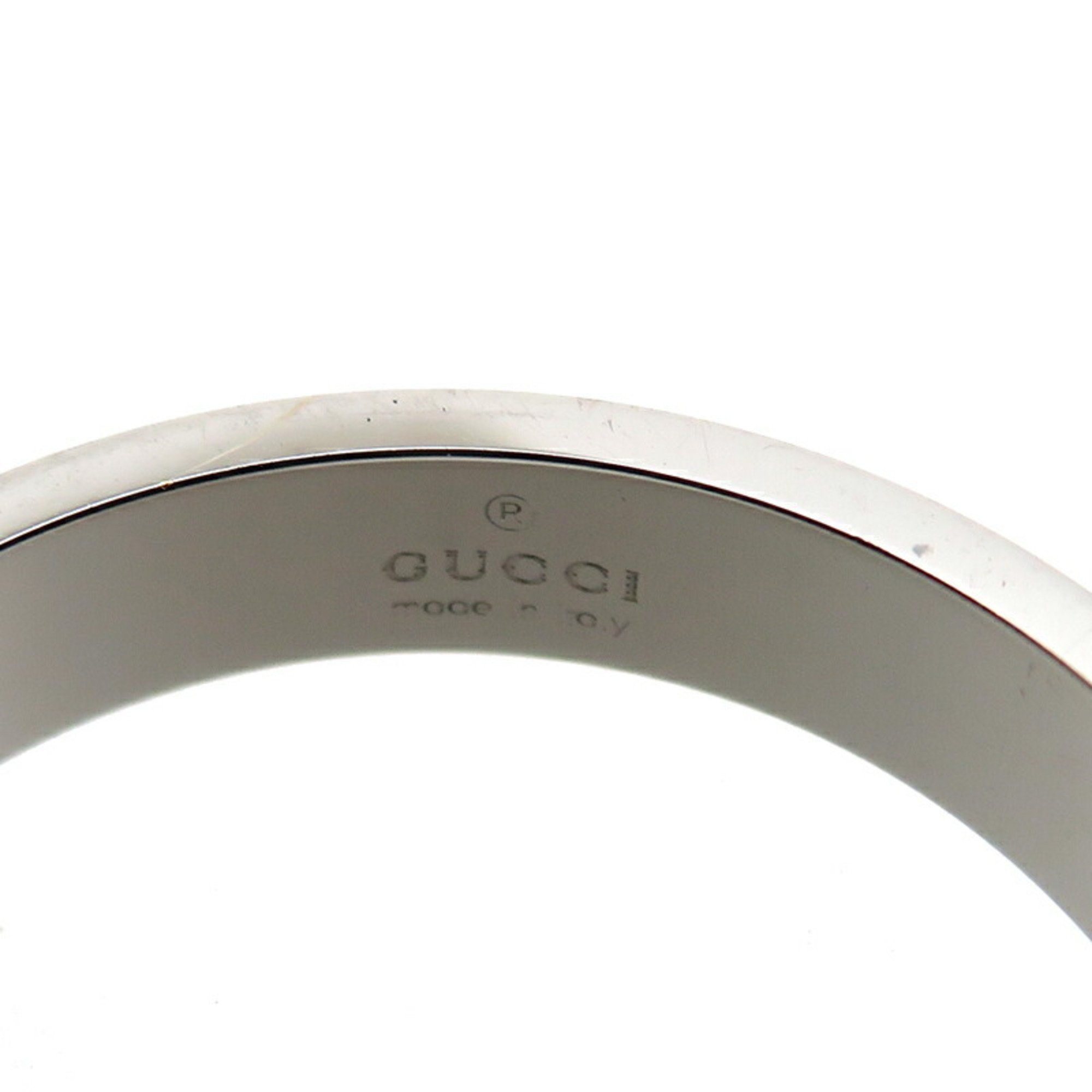 Gucci Icon Men's Ring, 750 White Gold, Size 19