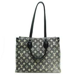 Louis Vuitton On the Go MM Women's Tote Bag M46448 Monogram Jacquard Denim Grey