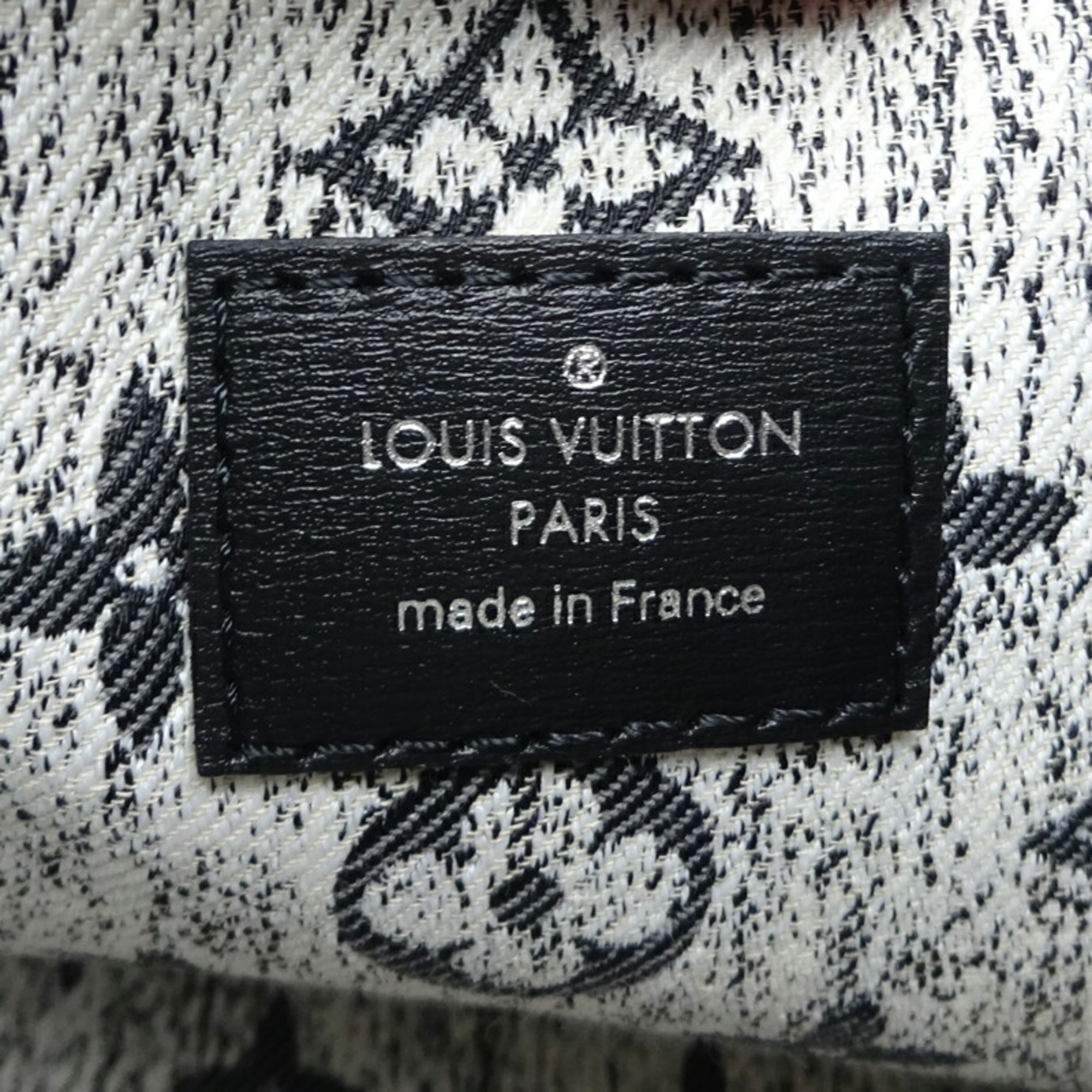 Louis Vuitton On the Go MM Women's Tote Bag M46448 Monogram Jacquard Denim Grey