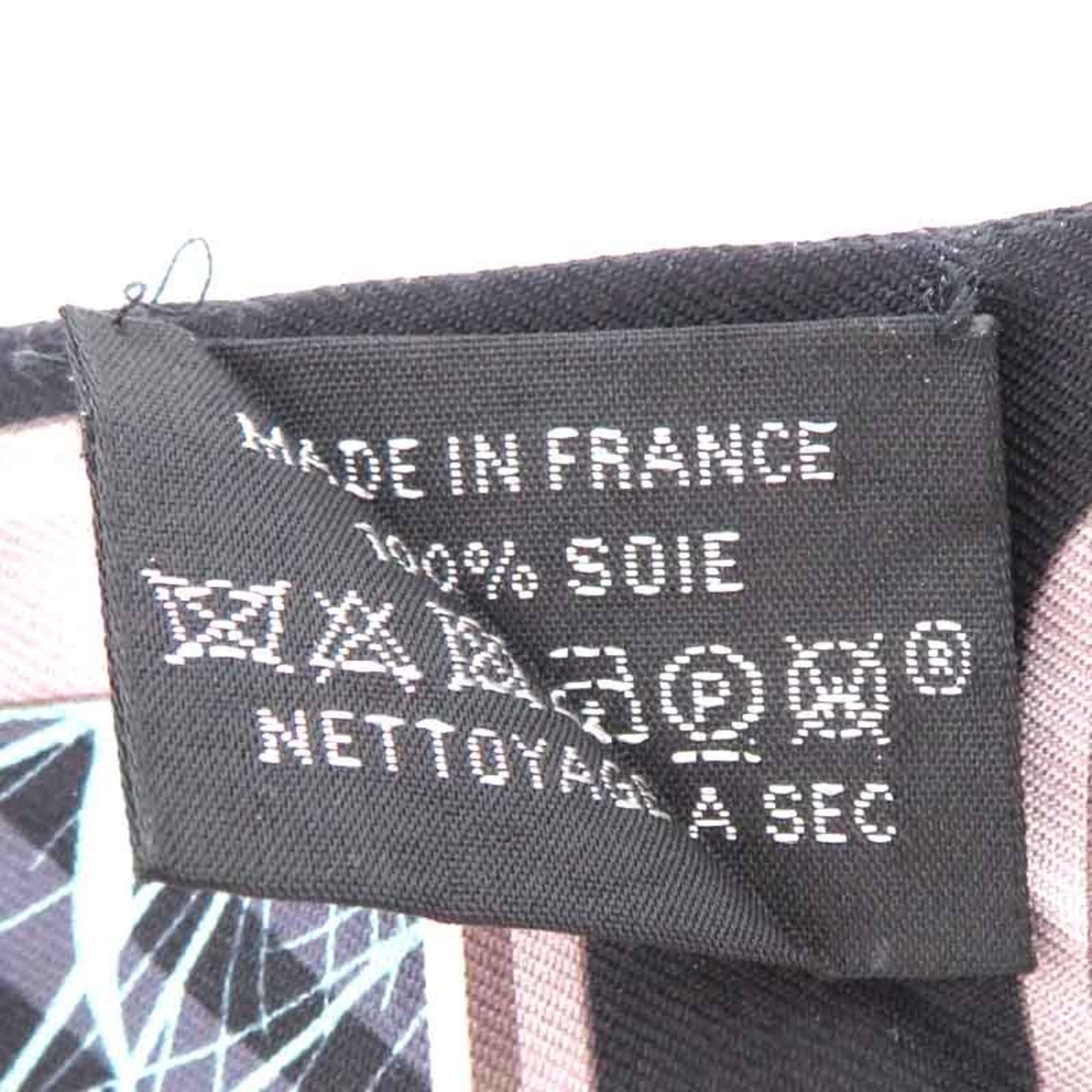 Hermes Twilly HERMES STORY Women's Scarf Muffler 100% Silk Black