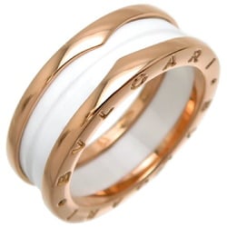 Bvlgari Bulgari #63 B.zero1 White Ceramic 2-Band Men's Ring 347021 750 Pink Gold Size 22