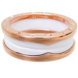 Bvlgari Bulgari #63 B.zero1 White Ceramic 2-Band Men's Ring 347021 750 Pink Gold Size 22