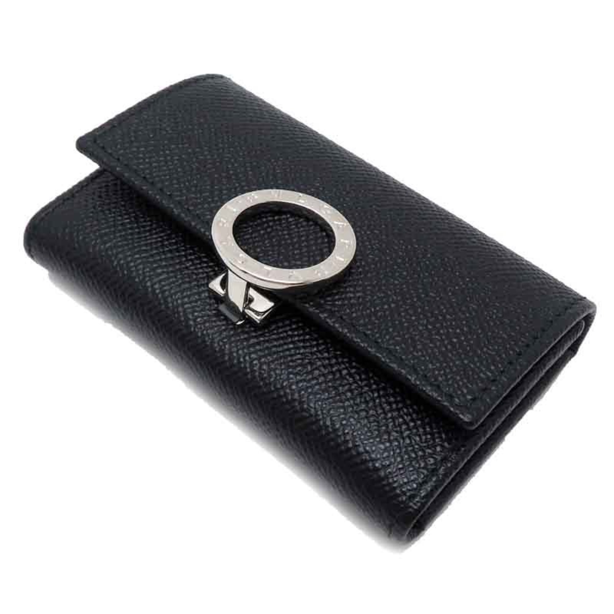 Bvlgari Bulgari 6-Key Case Men's Key 30422 Leather Black