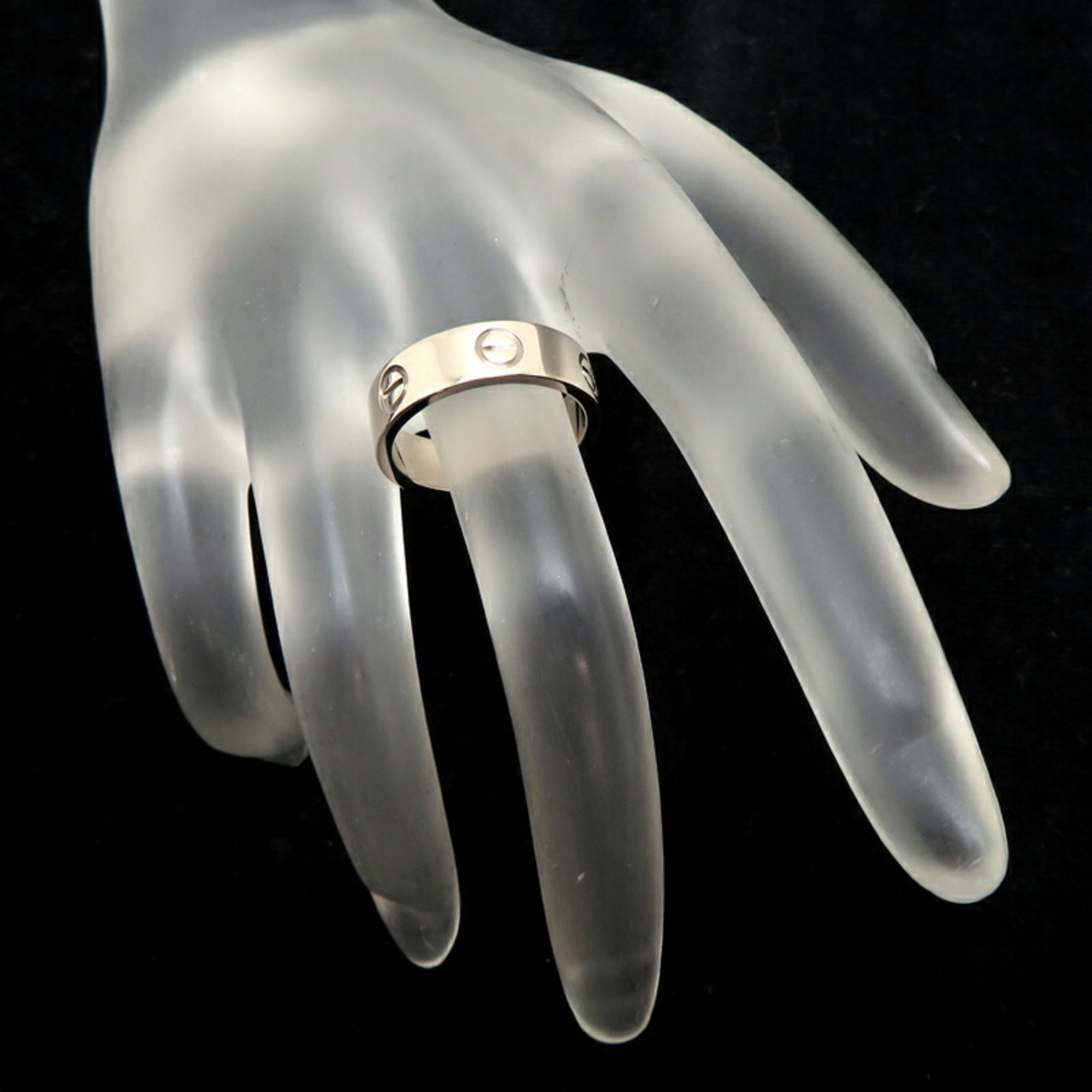 Cartier #52 750WG Love Ladies Ring, 750 White Gold, Size 11.5