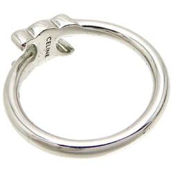 Celine #52 Triomphe Asymmetric Women's Ring, Metal, Size 12