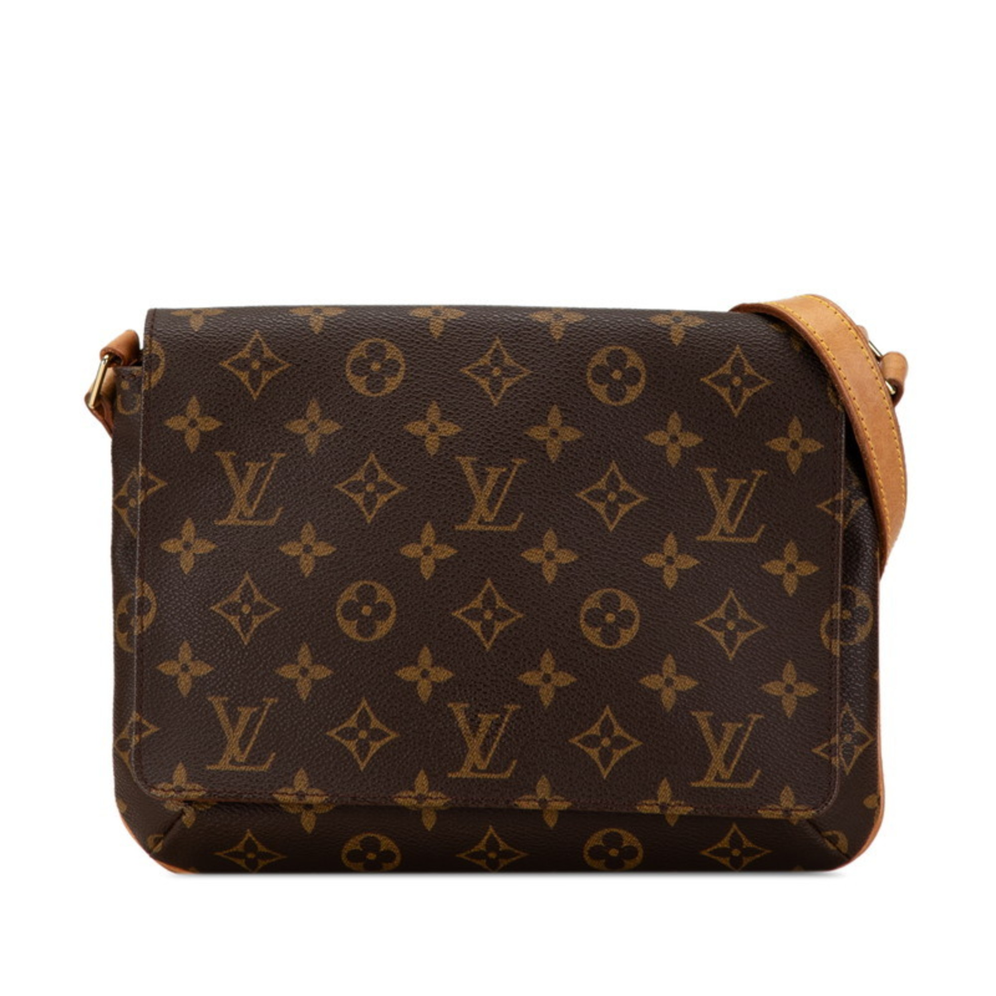 Louis Vuitton Monogram Musette Tango Short Shoulder Bag Handbag M51257 Brown PVC Leather Women's LOUIS VUITTON