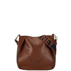 Stella McCartney Punched Shoulder Bag Brown Polyurethane Polyester Women's