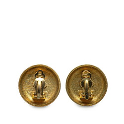 Chanel Coco Mark Round Earrings Gold Plated Women's CHANEL