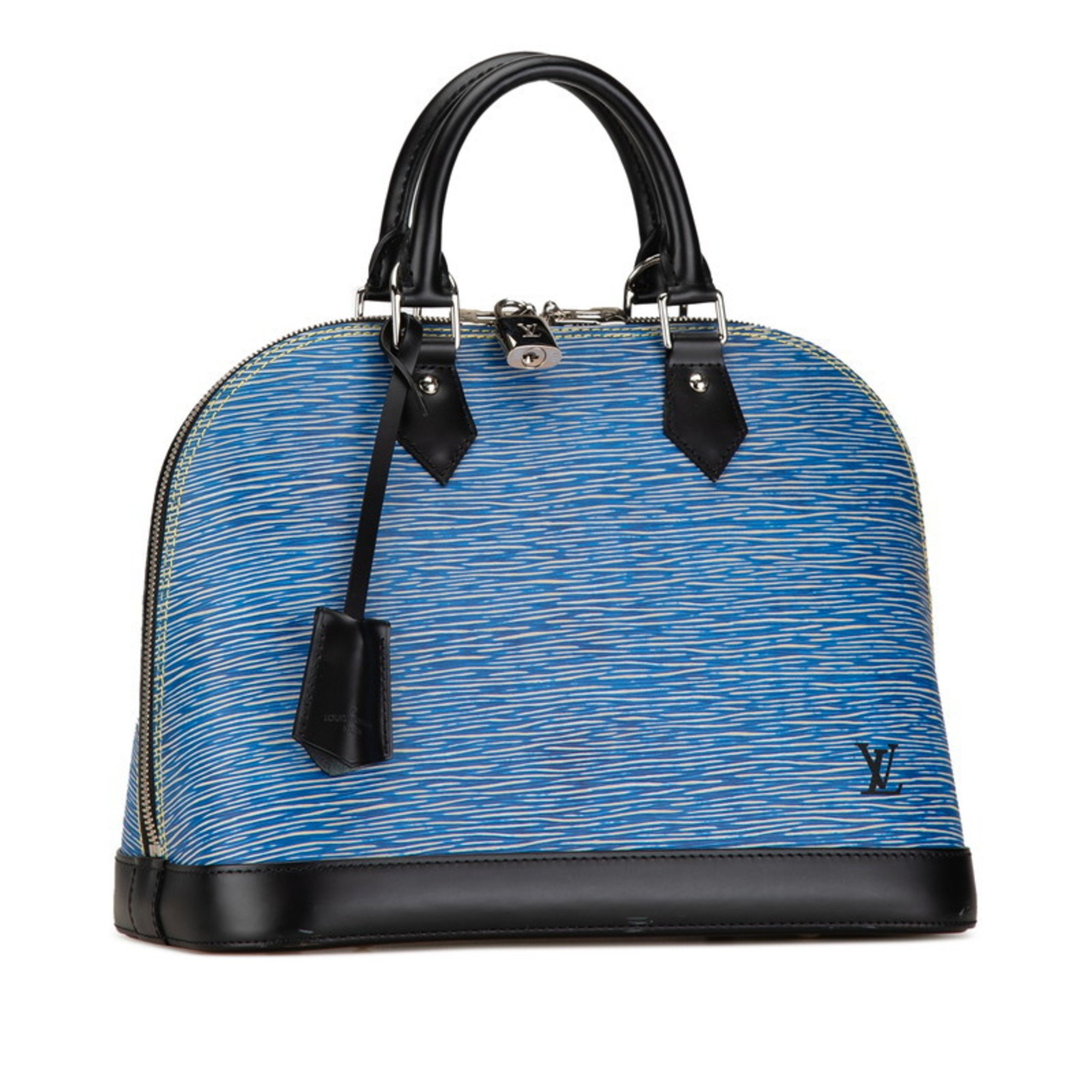 Louis Vuitton Epi Alma PM Handbag M51052 Blue Black Denim Leather Women's LOUIS VUITTON