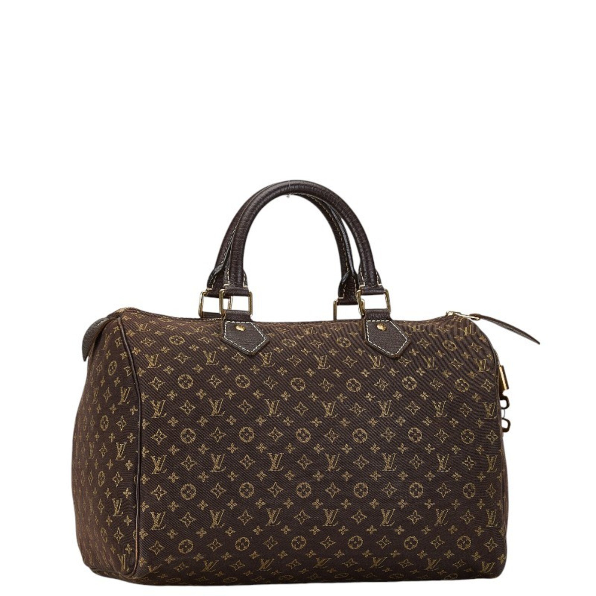 Louis Vuitton Monogram Run Speedy 30 Handbag Boston Bag M95224 Ebene Brown Canvas Leather Women's LOUIS VUITTON