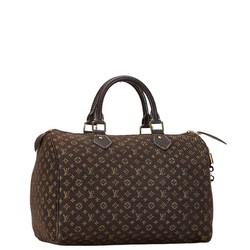 Louis Vuitton Monogram Run Speedy 30 Handbag Boston Bag M95224 Ebene Brown Canvas Leather Women's LOUIS VUITTON