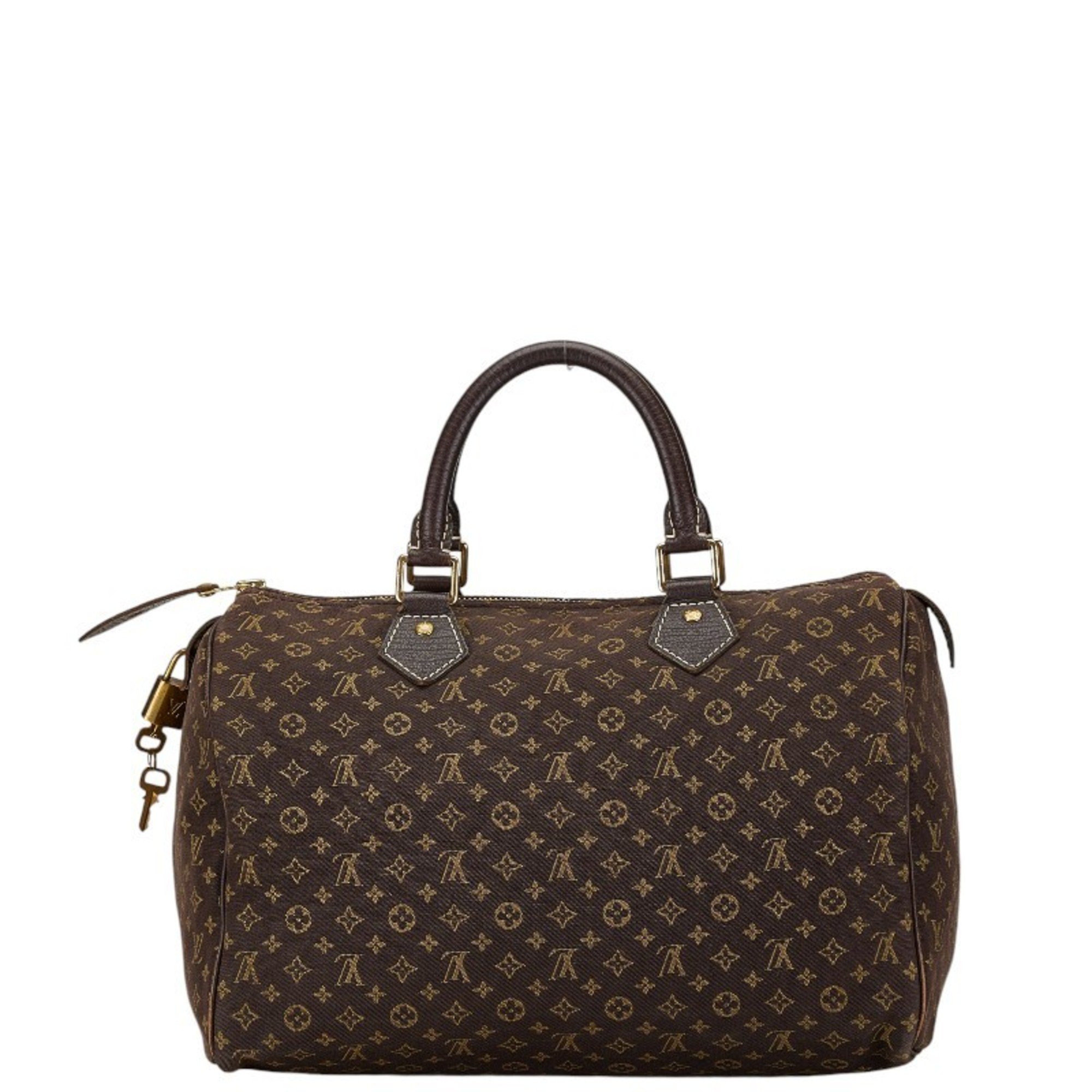 Louis Vuitton Monogram Run Speedy 30 Handbag Boston Bag M95224 Ebene Brown Canvas Leather Women's LOUIS VUITTON