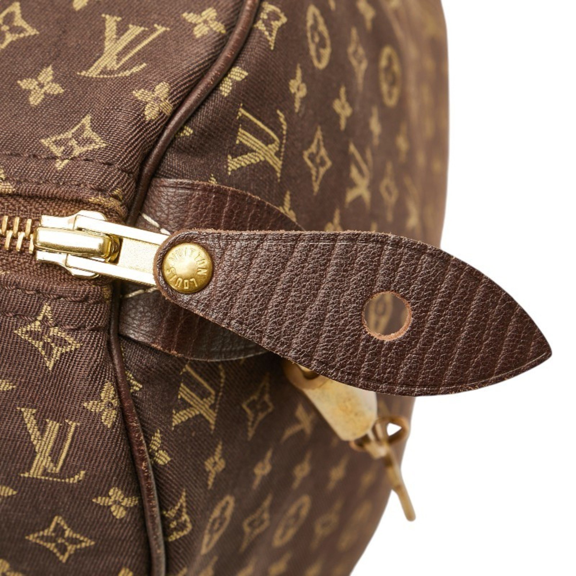 Louis Vuitton Monogram Run Speedy 30 Handbag Boston Bag M95224 Ebene Brown Canvas Leather Women's LOUIS VUITTON