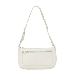 Salvatore Ferragamo Gancini Bag Pochette AU-21 4315 White Leather Women's