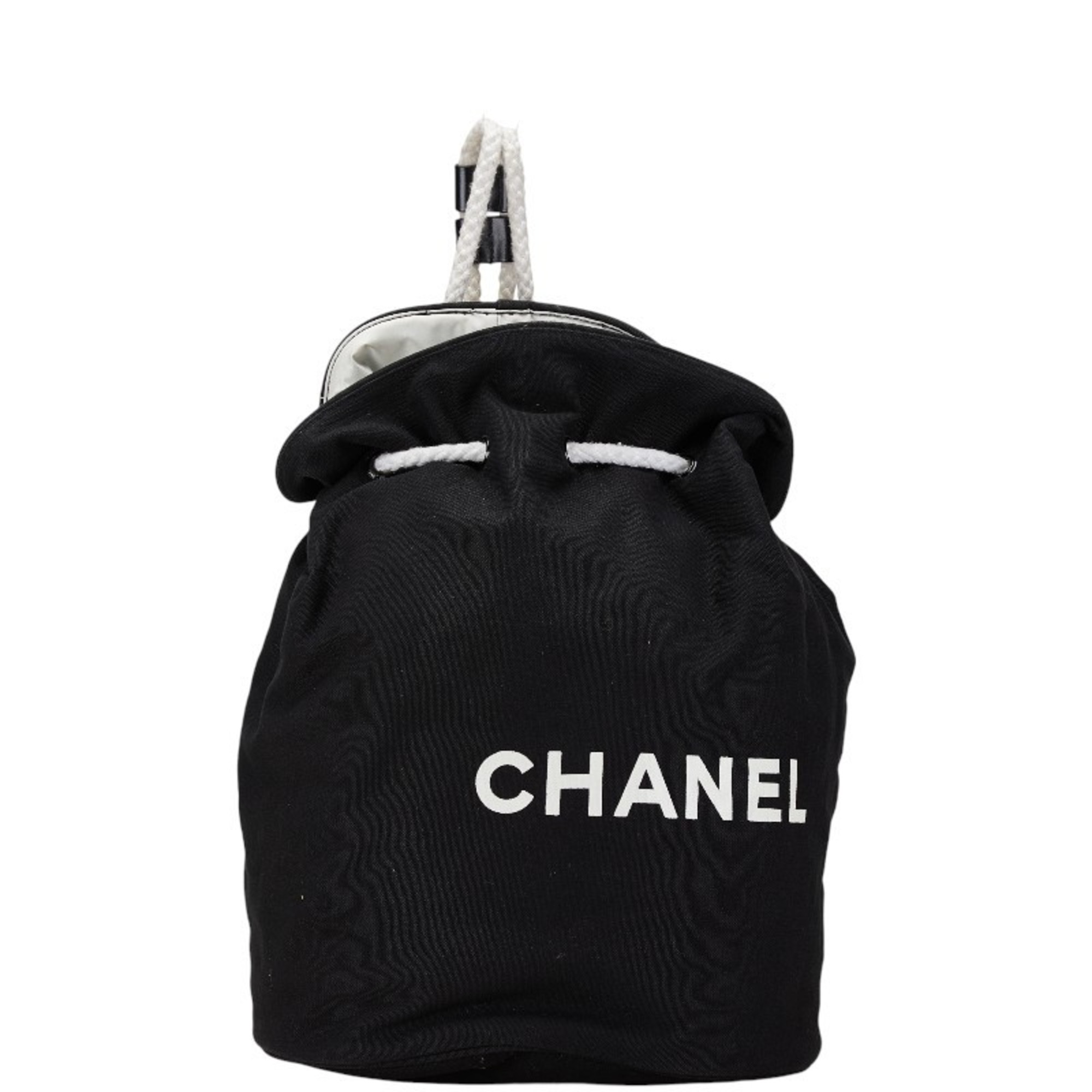 CHANEL Backpack Black Canvas Women's