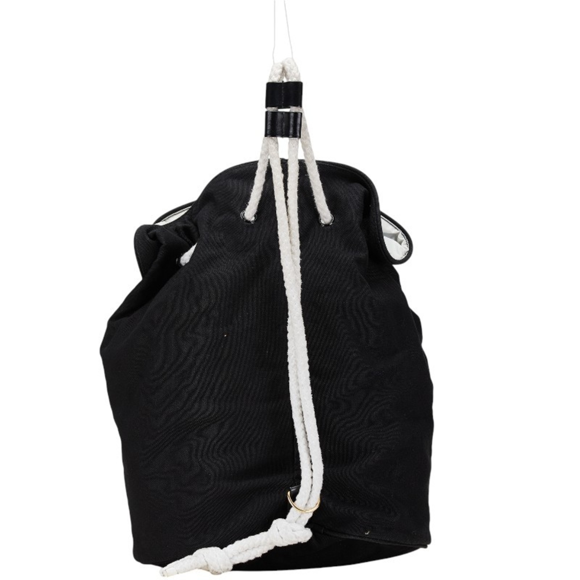 CHANEL Backpack Black Canvas Women's