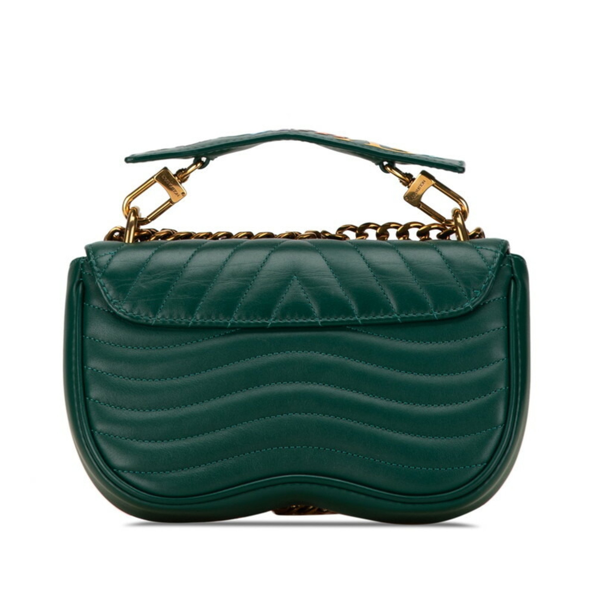 Louis Vuitton New Wave PM Handbag Shoulder Bag M55021 Emroad Green Leather Women's LOUIS VUITTON