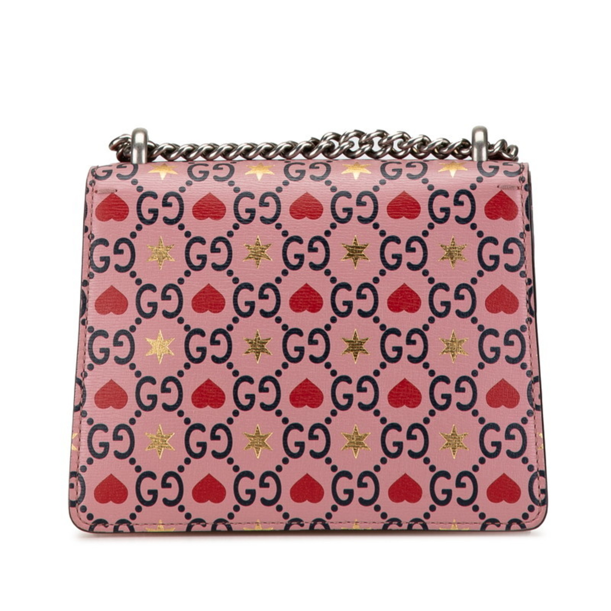 Gucci Dionysus Heart Chain Shoulder Bag 421970 Pink Leather Women's GUCCI