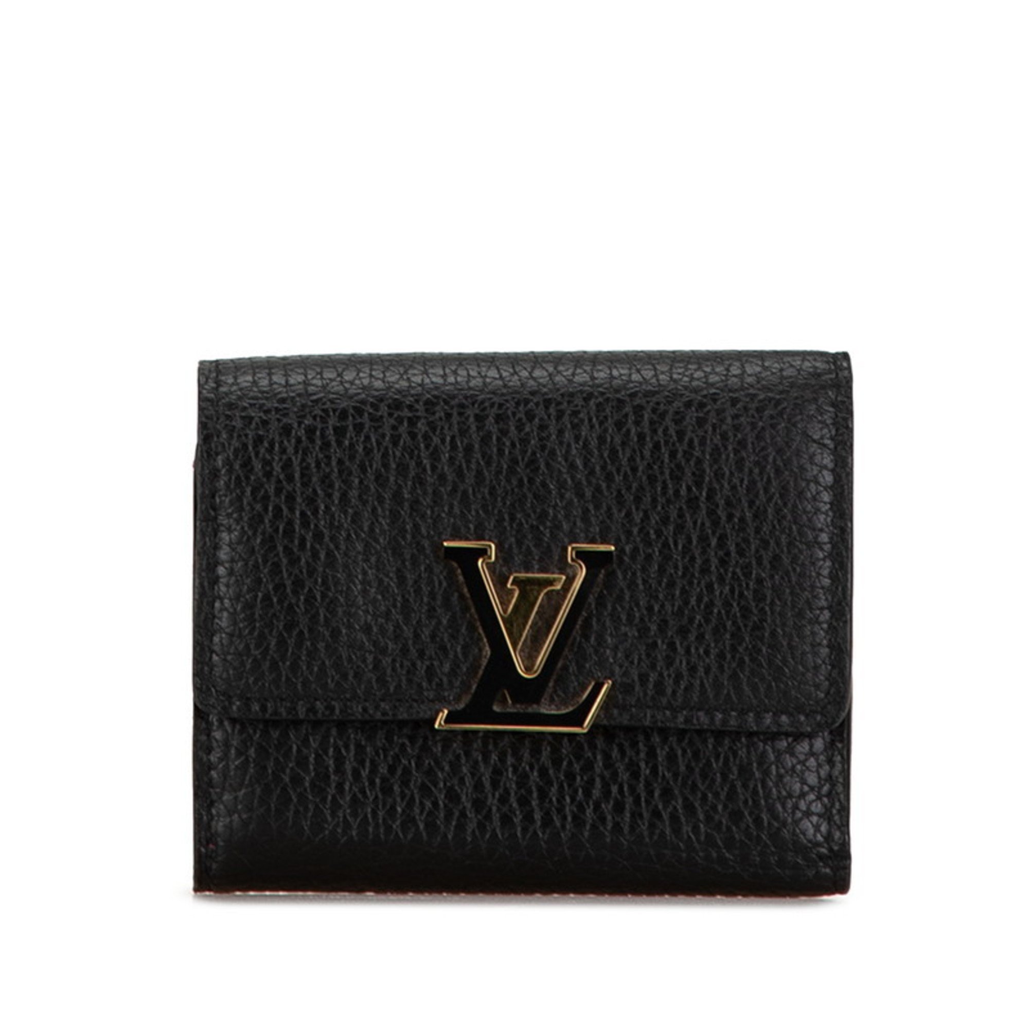 Louis Vuitton Portefeuille Capucines XS Tri-fold Wallet M68587 Black Pink Leather Women's LOUIS VUITTON