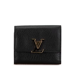 Louis Vuitton Portefeuille Capucines XS Tri-fold Wallet M68587 Black Pink Leather Women's LOUIS VUITTON