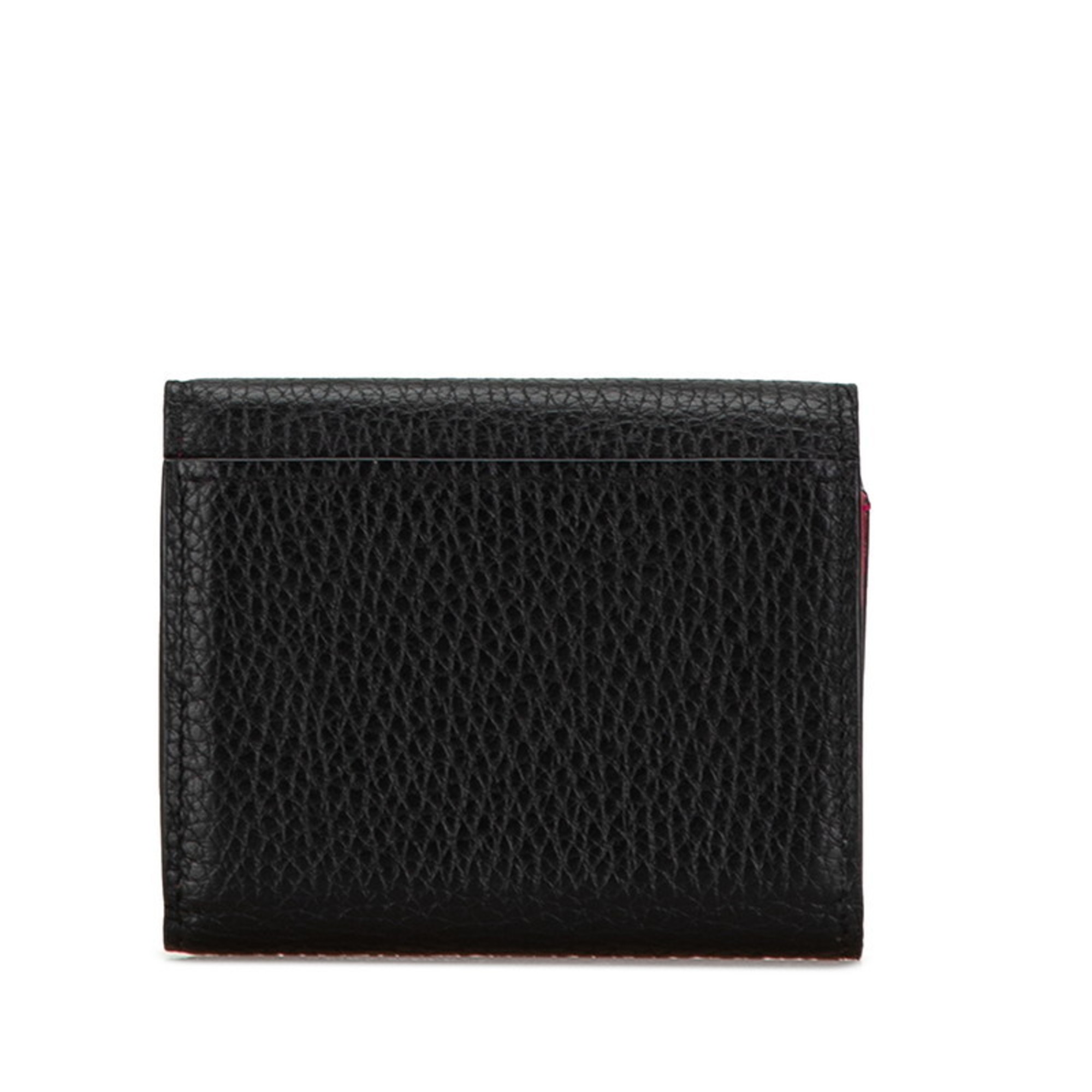 Louis Vuitton Portefeuille Capucines XS Tri-fold Wallet M68587 Black Pink Leather Women's LOUIS VUITTON