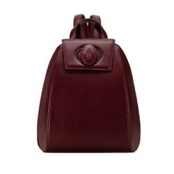 CARTIER Backpack Wine Red Bordeaux Leather Women's