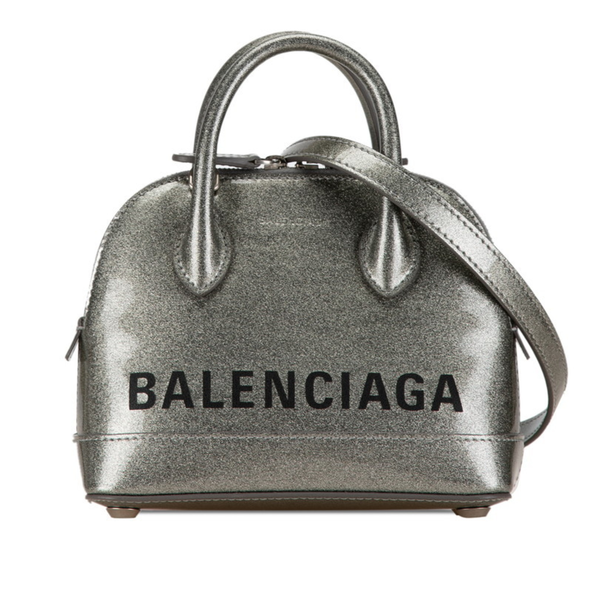 Balenciaga Glitter Handbag Shoulder Bag Grey Enamel Women's BALENCIAGA