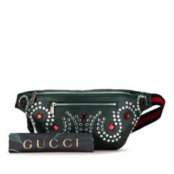 Gucci Bijou Stone Body Bag Waist 484683 Moss Green Multicolor Leather Women's GUCCI