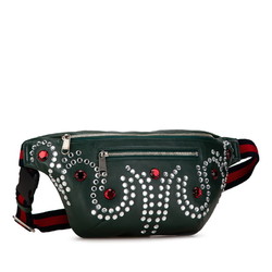 Gucci Bijou Stone Body Bag Waist 484683 Moss Green Multicolor Leather Women's GUCCI