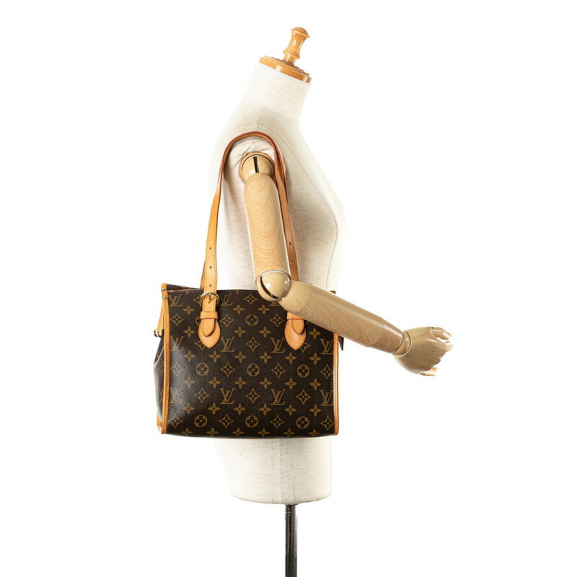 Louis Vuitton Monogram Popincourt Au Shoulder Bag Tote M40007 Brown PVC Leather Women's LOUIS VUITTON