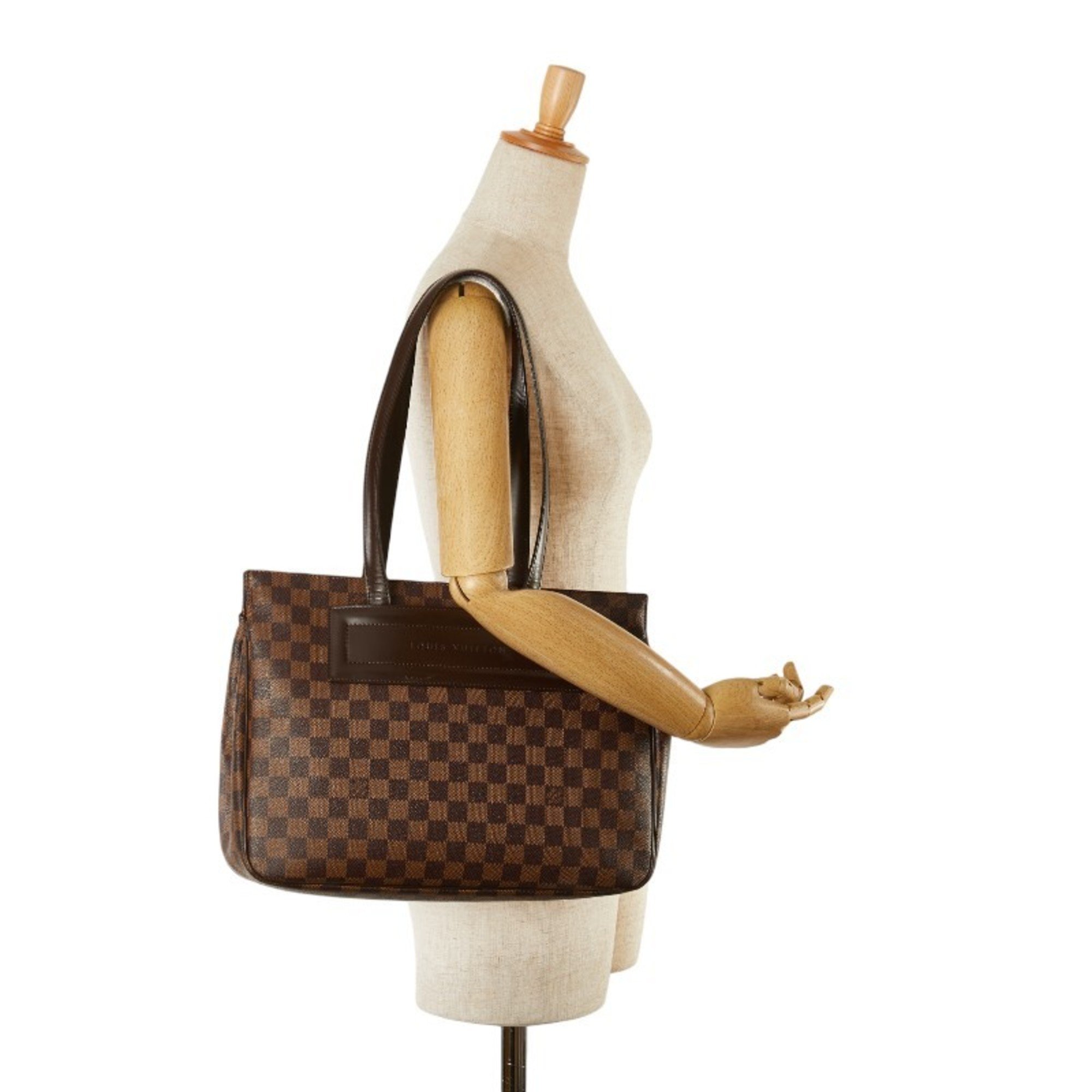 Louis Vuitton Damier Parioli PM Tote Bag Shoulder N51123 Brown PVC Leather Women's LOUIS VUITTON