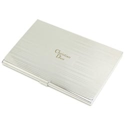 Christian Dior Women's and Men's Card Case Metal Silver