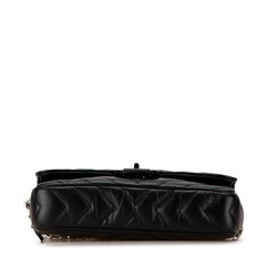 Chanel Chevron V-stitch Chain Shoulder Bag Black Lambskin Women's CHANEL