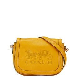 Coach Horse and Carriage Shoulder Bag C4058 Yellow Leather Women's COACH