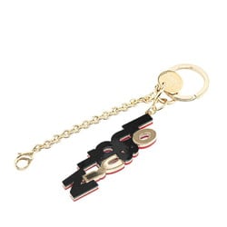 Christian Louboutin Bag Charm Keychain Black Gold Red Plated Plastic Women's