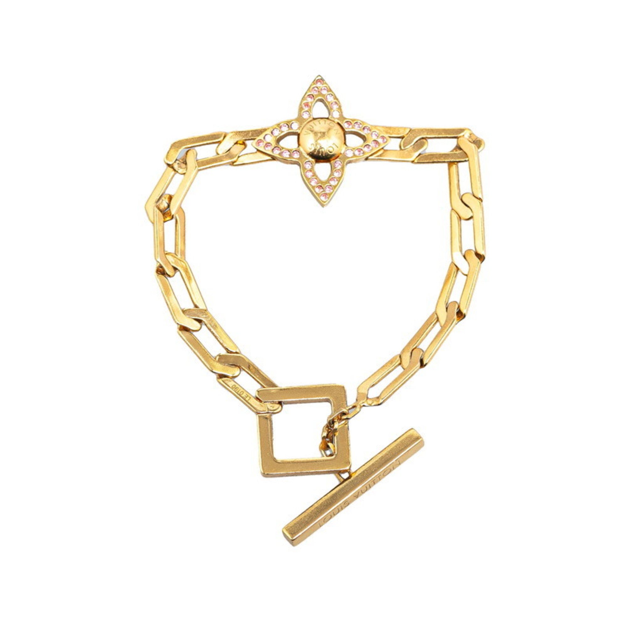 Louis Vuitton Bracelet Collier Power Rhinestone M66091 Gold Plated Women's LOUIS VUITTON