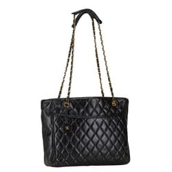 Chanel Matelasse Tote Bag Handbag Black Leather Women's CHANEL