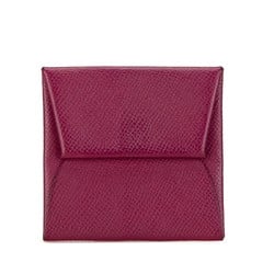 Hermes Bastia Tosca Coin Case Rose Purple Epsom Leather Women's HERMES