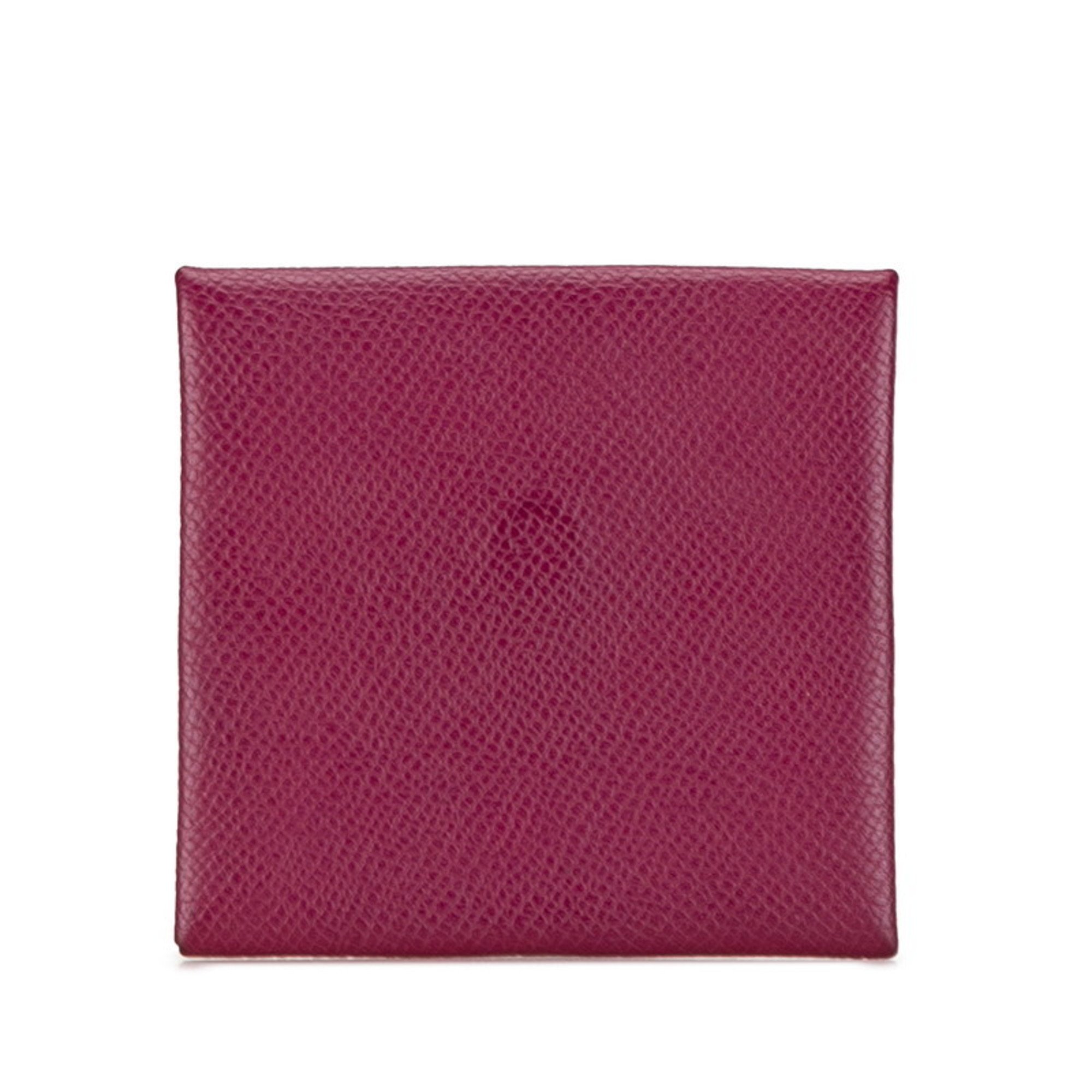 Hermes Bastia Tosca Coin Case Rose Purple Epsom Leather Women's HERMES