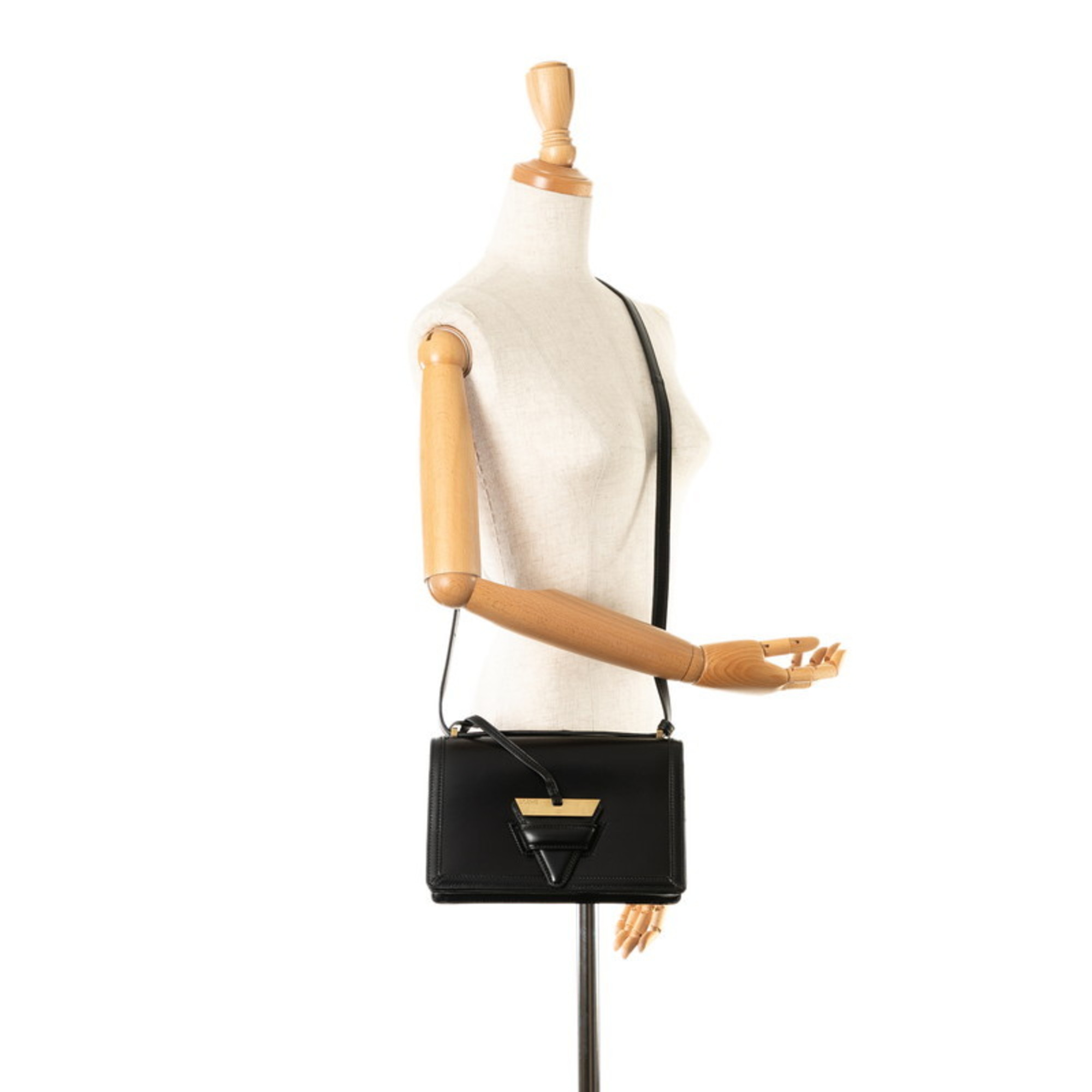 LOEWE Barcelona Shoulder Bag Black Leather Women's