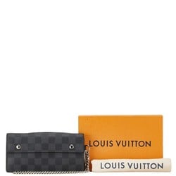 Louis Vuitton Damier Accordion Long Wallet N60023 Black PVC Leather Women's LOUIS VUITTON