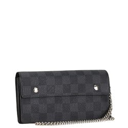 Louis Vuitton Damier Accordion Long Wallet N60023 Black PVC Leather Women's LOUIS VUITTON